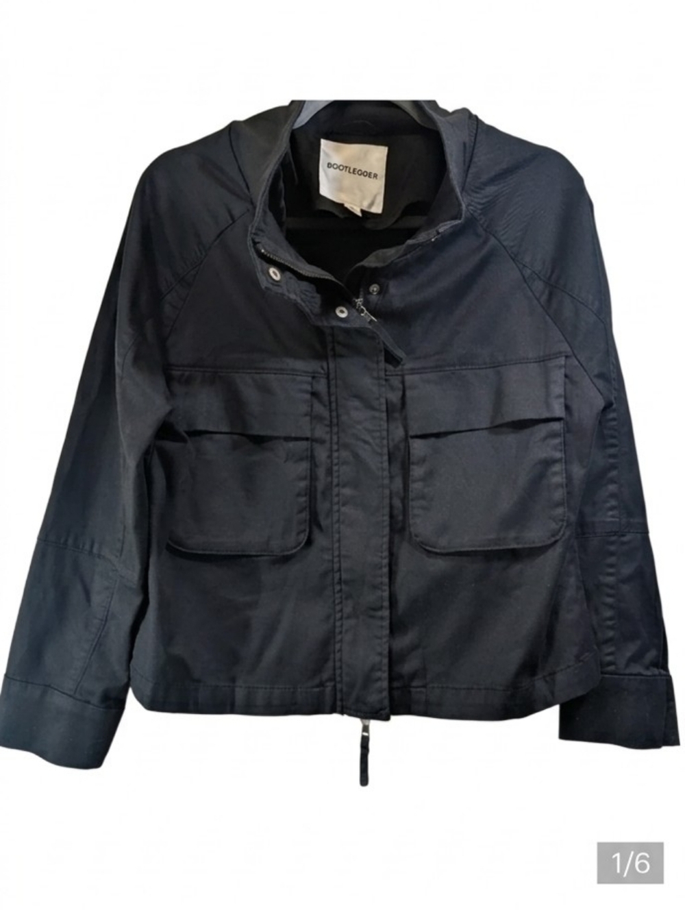 Bootlegger Soft Lyocell Utility Jacket - Black - Women's Medium NWOT